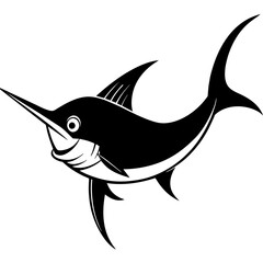 blue marlin vector silhouette illustration