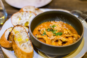 Beef meat bowl with the Sourdough