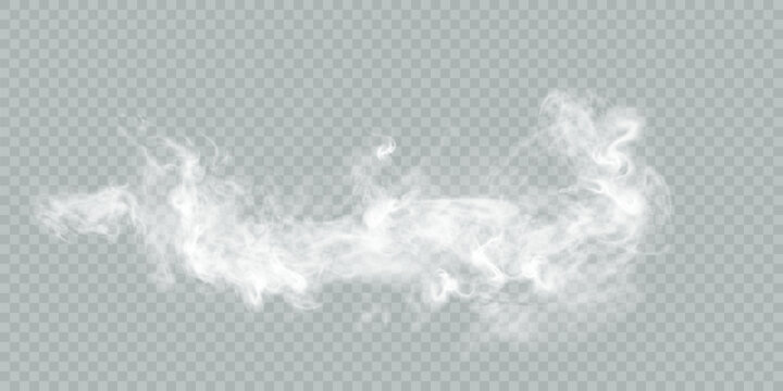 Vector special effect of steam, smoke, fog, clouds. Abstract gas on a transparent background, steam engine, steam or explosive dust, dry ice effect, condensation, smoke. Vector 10 EPS