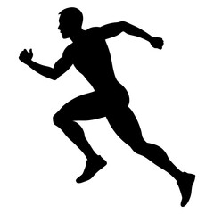man running vector silhouette illustration