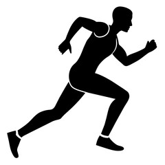 Fototapeta na wymiar man running vector silhouette illustration