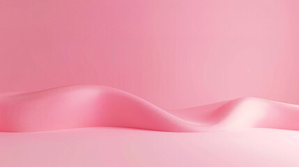 Abstract pink background with flowing fabric. Elegant pink fabric flowing in waves on a pink background, ideal for beauty, fashion, or product presentations.