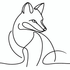 vector style image white background fox lineart