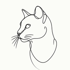 vector image white background cat lineart