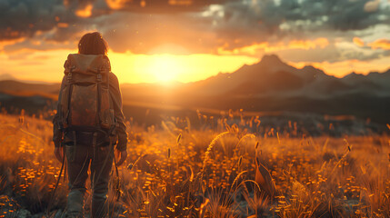 sunset in the mountains