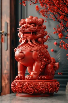 Chinese Guardian Lion Statue