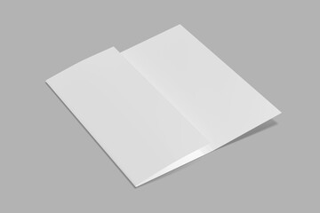 trifold paper on gray background