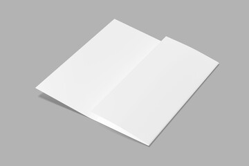 trifold paper on gray background