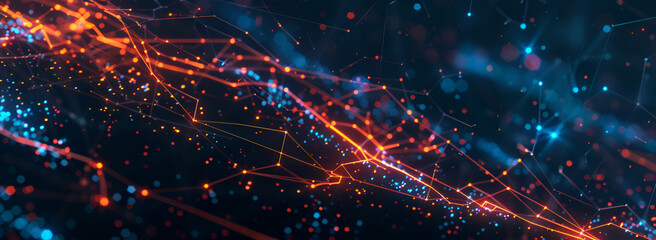 Obraz premium Futuristic Neon Grid, Mysterious Technology Network, Neon Circuitry