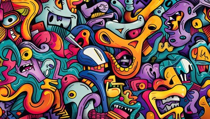 Vibrant Abstract Graffiti Art
