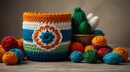 Crochet Art Celebrating Indian Independence Day