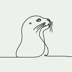 vector style image white background seal lineart