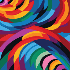 Obraz premium Brilliant colrful cuvers abstract pattern from the corner 