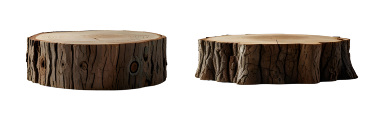 empty tree trunk round podium for product display, png