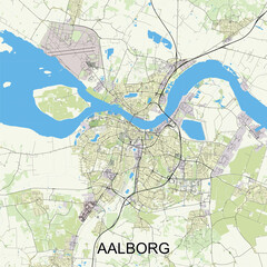 Obraz premium Aalborg, Denmark map poster art