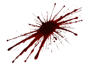 red blood stain isolated on transparent background, png