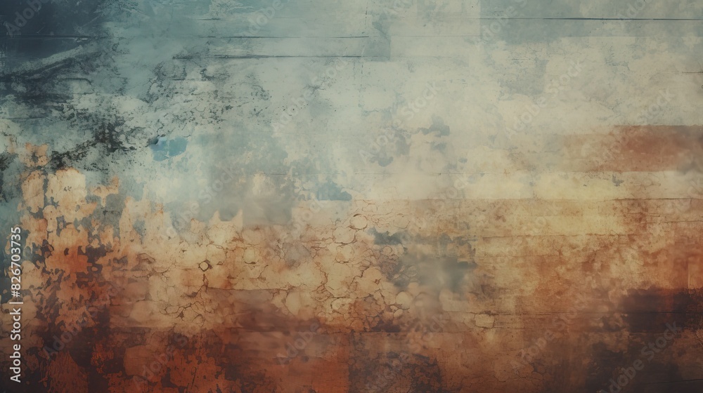Poster a painting of a sky with clouds and a plane, a painting depicting a clear sky featuring fluffy cloud