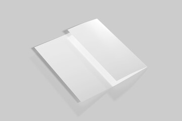trifold paper on gray background for mockup