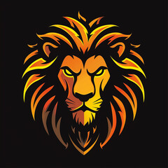 Fototapeta premium Golden lion logo, tattoo, T-Shirt