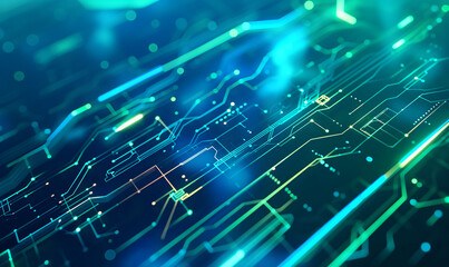 Obraz premium Neural Network Data Flow: Dynamic Digital Background for Tech Processes and AI