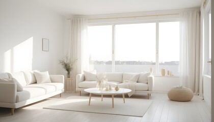 Fototapeta premium white and gold theme interior modern minimalism photo realism