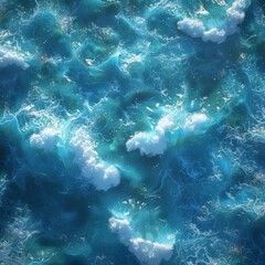 Endless Ocean Adventure - Aerial Top Down View of Vast Blue Waters for Tabletop RPG Map on a Sunny Day