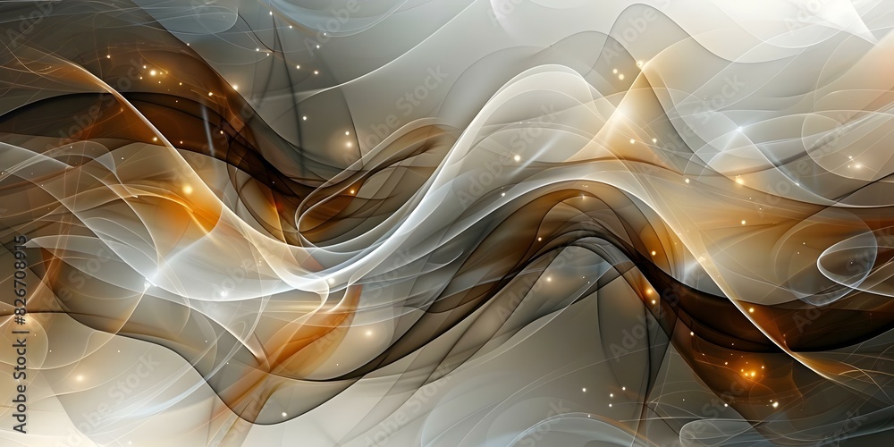 Poster futuristic wave pattern abstract background with bokeh effect and depth. concept futuristic, wave pa