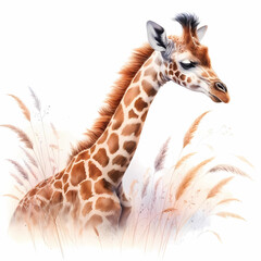 watercolor giraffe  animal image 