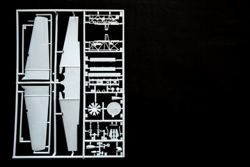 aircraft plastic model kit on a dark background