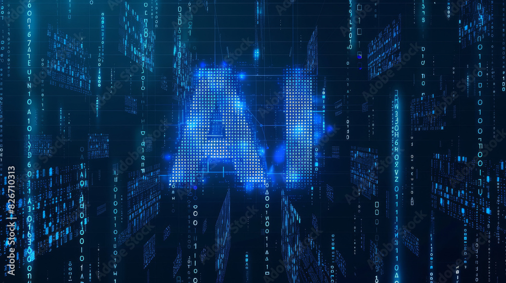 Aufkleber Bitcoin symbol shining in abstract binary code representation