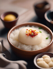 delicious Fufu food, copy space for text
