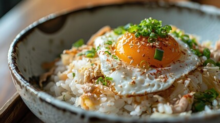 Stewed cabbage and a fried chicken egg with yolk are placed on a plate