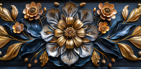  Background illustration with flowers for holiday cards,Generated by AI