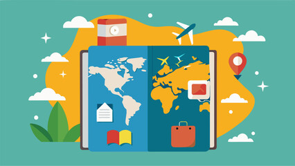 A travel journal written from the perspective of a passport detailing the various destinations it has traveled to.. Vector illustration