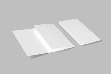 paper trifold on gray background for presentation