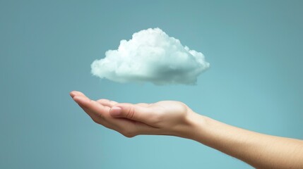 cloud computing icon a hand under it