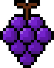 pixel style grape fruit vector