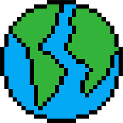 vector of a pixel style earth