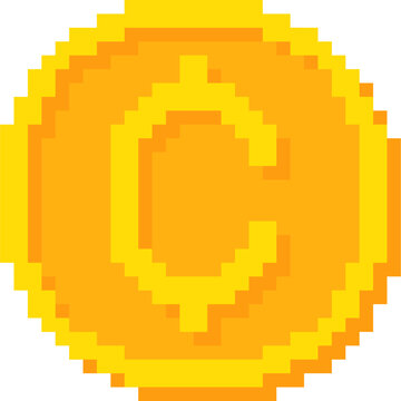 vector of a pixel style penny coin
