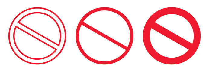 vector red circle prohibition sign