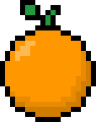 pixel style orange fruit vector