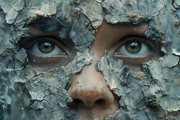 Crisis of identity illustrated through images of cultural assimilation and loss of heritage. Concept of identity crisis. Generative Ai.