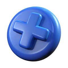 Obraz premium 3D blue pharmacy symbol icon isolated PNG transparent background