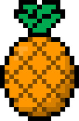 pixel style pineapple fruit vector