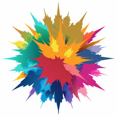 Multicolor powder explosion on White background	