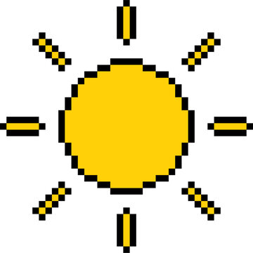 vector of a pixel style sun