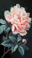 pink carnation flower, peony,9:16 screensaver