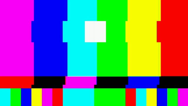 video transitions. TV loses signal, TV screen test, error screen
