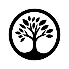 Tree logo, isolated on white. Minimalist natural icon, symbolizing growth, nature, and sustainability. Perfect for eco-friendly brands, organic products, and environmental initiatives.