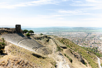 Roman amphitheater city of Pergamum known also as Pergamon, Izmir, Turkey.